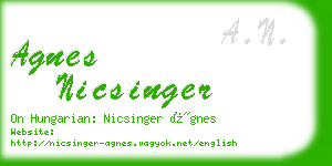 agnes nicsinger business card